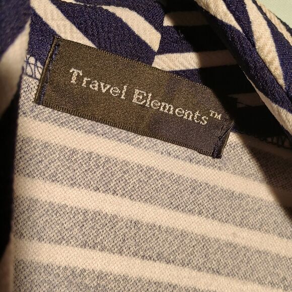 Travel Elements Navy White Striped Open Front Cardigan – Lightweight - Picture 3 of 5